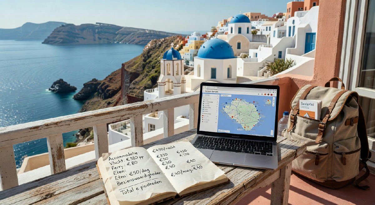 Kosten voor een week Santorini in het hoogseizoen